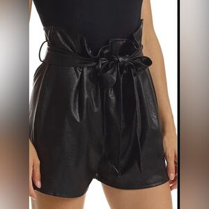 Sanctuary Faux Leather Paperbag waist shorts Small
